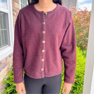 L.L. Bean Women's Maroon Button Front Jacket XS